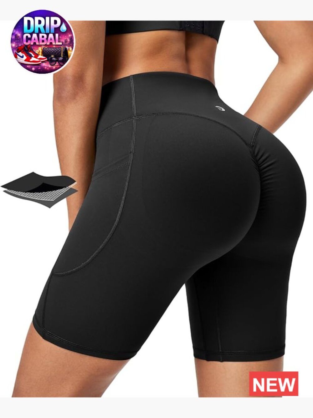 Scrunch Butt Lifting Tummy Control Biker Shorts with Pockets High Waist Workout